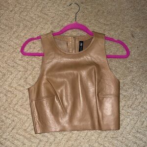 Zara genuine leather top